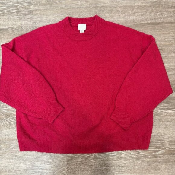 H&M Soft Pink Oversized Knit Sweater sz L - Picture 1 of 7